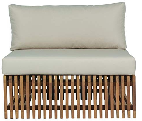 Teako Design Lounge Sessel Loppio Teakholz massivholz mit Auflagen Gartensessel Wetterfest Terrassensessel Gartenstuhl