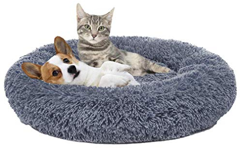 Cozywind Katzenbett Hundebett Flauschig Waschbar rund Katzenkissen Hundekissen Plüsch Haustierbett Donut Hundekorb Katzenkorb für Katzen und kleine mittelgroßen Hunde