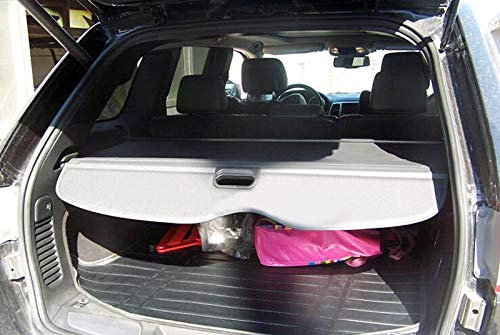 HIGH FLYING Metall Kofferraum Schutz Abdeckung Laderaumabdeckung Flexibel für Grand Cherokee WK2 2011-2020 (Schwarz)