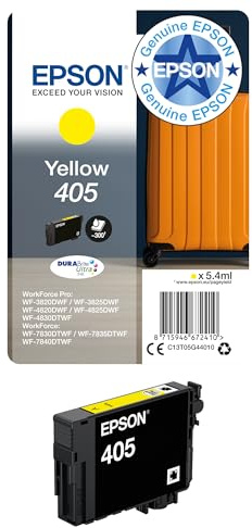 Epson Orginal 405 Tinte Koffer Singlepack gelb Standard WF-3820DWF WF-3825DWF WF-4820DWF WF-4825DWF WF-4830DTWF WF-7830DTWF WF-7835DTWF WF-7840DTWF DURABrite Ultra Ink, ReadyPrint Flex-Tintentarife