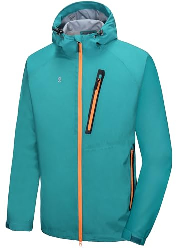 Little Donkey Andy Men's High-performance Waterproof Rain Jacket Ultra Lightweight Outdoor Rain Coat Shell for Golf Blue XL