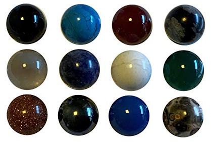12 er Edelstein Kugel Set ideal als mini Handschmeichler auch als Wassersteine je ca. 10 mm