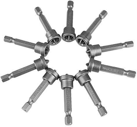 Telituny 10 Stück Trockenbau Bit, 50 mm PH2 Magnetische Kreuzschraubendreher-Bits Set Sechskantschaft Schnellspanner für Magnetische Elektrische Schraubendreher-Bits Bohrmaschinen