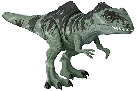 JURASSIC WORLD Strike 'N Roar Giganotosaurus - Dinosaurier-Figur, 54 cm groß, Beißbewegung, Brüllen, Filmgetreue Details, Augmented Reality mit Facts App, für Kinder ab 4 Jahren, GYC94