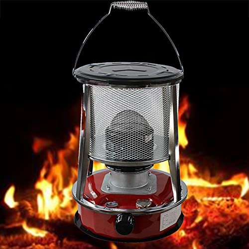 WZFANJIJ Petroleumofen für innenräume, Tragbarer Campingkocher Zum Heizen, Für Heizungen Wintergarten Terassen Zeltheizung Camping Barbecue,Red4.6L