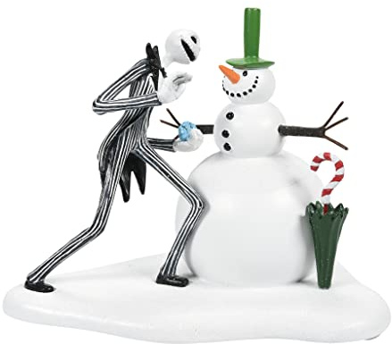 Department 56 Disney the Nightmare Before Christmas Village Accessories Jack Skellington sees his First Snowman Figurine, 3.9 Inch, Multicolor