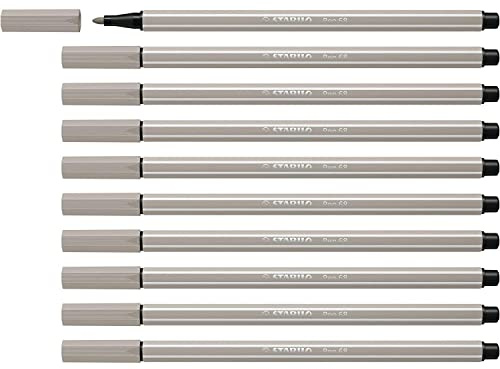 STABILO Filzstifte Dessin Pen 68, Perlgrau, 10 Stück