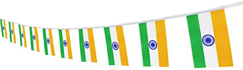 India Flag Indians Flag,100Feet/76Pcs National Country World Pennant Flags Banner,Party Decorations Supplies for,Bar,Indoor and Outdoor Flags,Festival