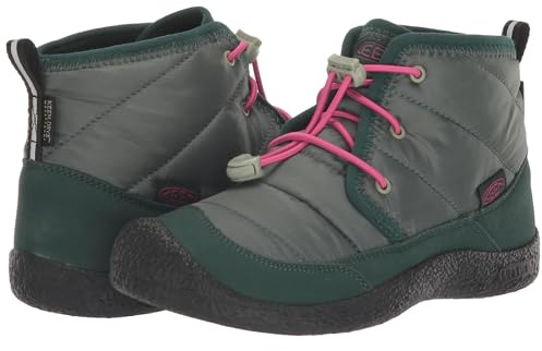 KEEN Howser 2 Chukka Waterproof, Botas Chukka Unisex niños, Verde (Dark Forest/Fuchsia Purple), 35 EU
