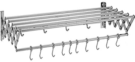 GGZONE Badezimmer Handtuchhalter Bar Schiene Klapptrockner Wäscheständer Haken Teleskop Edelstahl Modern Fashion Perforierte Installation (Color : B, Size : 80cm) Beautiful Scenery