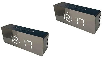 Warmhm Abs Gehäuse 2st Herrenuhren Wecker Digitaluhr Spiegeluhr Geführte Uhr Led Schminkspiegel House Decoration