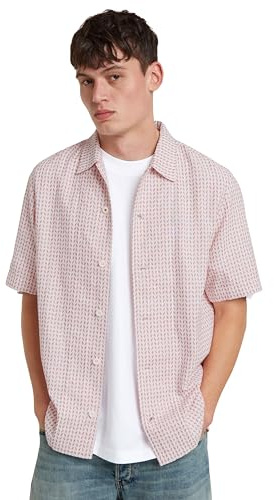 G-STAR Para Hombre Camisa Resort, Multicolor (Acid Red/Milk D24298-D532-G298), L
