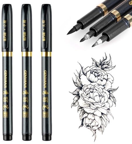 3 Stück Japanischer Stift, Japanische Stifte Teechinesische Japanische Kalligraphie Shodo Pinsel Tinten Feder Schreibens Zeichnungs Fertigkeit