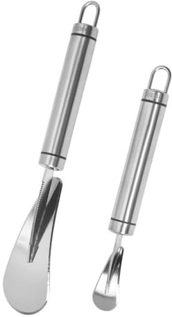 Coltello per Pompelmo Curvo e Seghettato, Efficiente Pelapatate Portatile in Acciaio Inossidabile, Pelapatate per Arance, Pelapatate per Agrumi, Pelapatate e Melograno, Gadget da Cucina per Sbucciare