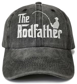 Shenbors The Rodfather Dad Hats for Men, Fishing Gift for Father