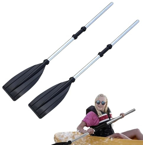 Misaakoeq Remi per Barche, pagaie per Barche,Pagaia per Canoa in Lega di Alluminio 2 Pezzi | Pagaia Leggera per Sport Acquatici per Kayak, gommone Gonfiabile, Sport Acquatici, per Esterni