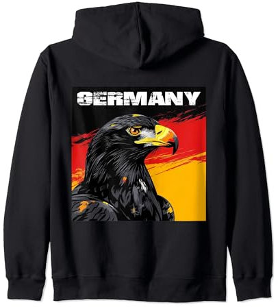Deutschland T-Shirt mit der Deutschen Flagge Herren & Damen Kapuzenjacke