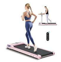 BLACK LORD Smart promenadmatta, 2-i-1 löparmatta under kontoret för hemmakontor, bärbar promenadjoggingsmaskin med app och fjärrkontroll rosa