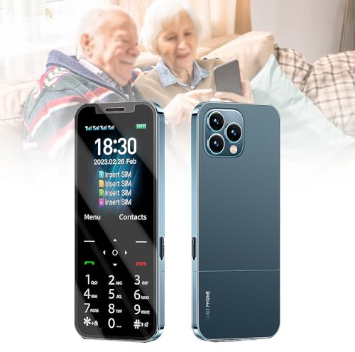 Teléfonos Móviles Básicos para Personas Mayores y Niños, Teléfonos Tontos Desbloqueados, Teléfonos Móviles Sin Internet, con Botones Grandes, MP3, MP4, Cámara, Linterna, SOS,Blue