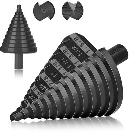 OXMUL Large Step Drill Bit for Steel, 1-5/8(Pro) 13Holes, M35 Cobalt Drill Bits, Extra-Heavy Duty for Stainless Steel, Hard Metal, Aluminum, Wood, Two-Straight Flute 13-Steps. Co158Z