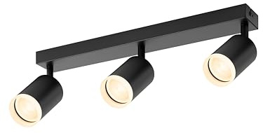 Zedelmaier Deckenstrahler LED Deckenlampe 3 Flammig GU10 Modern Spotbalken Deckenspot Schwenkbar Neue Generation für Wohnzimmer Schlafzimmer Arbeitszimmer ohne Leuchtmittel Schwarz