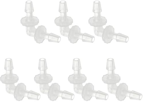 PATIKIL Embouts coudés à 90 degrés en Plastique de 5/32, 7 Pack de Raccords en L à Barbe 2 Voies connecteur de jonction égal pour Tuyau pour Aquarium Carburant gaz Liquide air