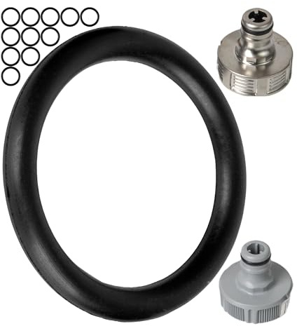 Replacement O-ring set, 12 pieces, for G 3/4 inch garden plug-in systems, compatible with Gardena 26.5 mm tap connector, 18201, 18241, 938, 15280, silicone, Ø 22.3 x 17 mm
