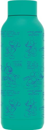 Quokka Borraccia termica in acciaio inox solido giada verde 510 ml Mickey Sketch