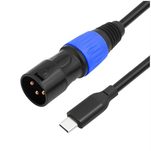 Uxsjakjsd Tipo C A XLR Macho Cable de Audio Aux Tipo C A XLR Macho de Salida Estéreo Cable USB Tipo-C Macho A XLR Macho Cable Conectar y Usar