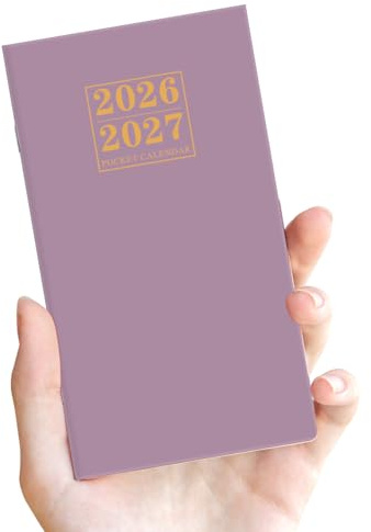 2026-2027 Pocket Calendar for Purse – Mini Monthly Planner from January 2026 to December 2027, 2 Year Monthly Calendar for Organizing & Planning, 3.5 x 6.5, Purple