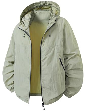 Generisch Outdoor Jacke Herren Fahrradjacke mit Kapuze Leicht Blouson Wasserdicht Atmungsaktiv Sommerjacke Outdoorjacke Laufjacke Parka Frühling Sommerjacken Graue Sweatjacke Filzjacke Sport Set