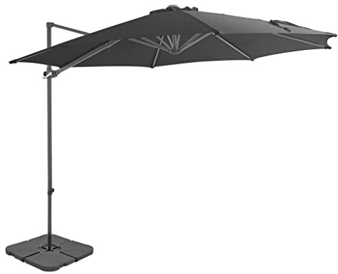Garden parasols Outdoor Cantilever Umbrella Portable Base - UV-Resistant Round Garden Parasol in Anthracite Grey, Aluminium Frame, Diameter with Adjustable Tilt for Sun Protection Outdoor parasols