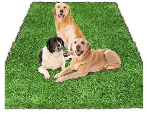 LSSHQ Tapis Gazon Pelouse Rouleau de Gazon Synthétique Vert Naturel，Résistant Et Sûr pour Les Animaux Hauteur des Brins 25mm avec Trous de Drainage(6.5x15ft)