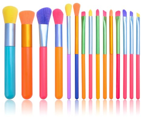 Set di pennelli da trucco colorati per ragazze, donne, sopracciglia, correttore cosmetico, strumento professionale per cipria