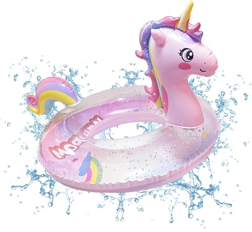 Einhorn Schwimmring, Dwafill Einhorn Schwimmreifen, Schwimmparty, Schwimmtier, Schwimmtiere, Sommer, Strand, Pool, Party (Pastell)