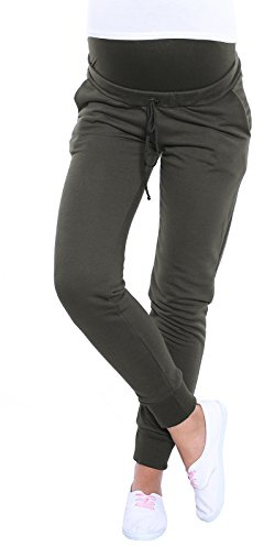 Mija - Casual Schwangerschaftshose Umstandshose mit Bauch-Panel/Umstandsmode 4060 (EU40 / L, Khaki)