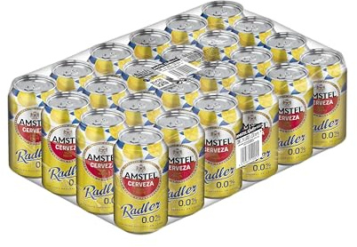 Amstel Radler 0,0 Cerveza Limon Sin Alcohol Pack Lata, 24 x 33cl