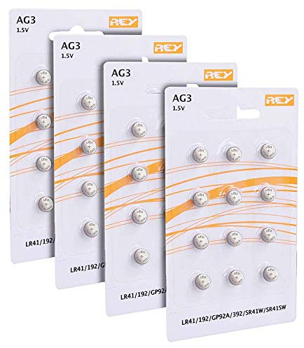 Pack 48x Alkali-Batterien Modell AG3 1.5V Litium, LR41, 192, GP92A, 392, SR41W, SR41SW, hohe Haltbarkeit