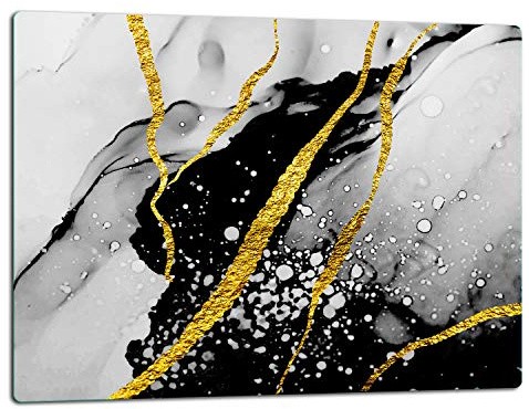 TMK ArtDeko – Schneidebrett Glas – Glasschneidebrett für die Küche 52x40 cm – Robust, Hygienisch & Rutschfest – Zusätzliche Arbeitsfläche – Vielseitige Nutzung
