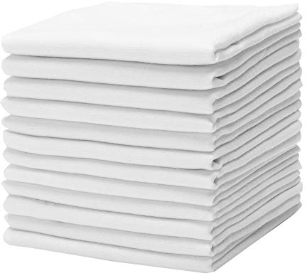 Causa Forcia Cotton Handkerchiefs for Men Thick Soft Turkish White Cotton, 12 Pack