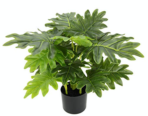 Flair Flower Künstliche Blattpflanze im Topf Splitphilo-Pflanze Monstera Seidenblumen Kunstpflanzen Pflanzen Dekopflanze Grünpflanze Seidenpflanze Zimmerpflanze Kunstblume Deko Büropflanze, 52cm