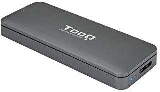 Tooq TQE-2281G - Contenitore SSD M.2 NGFF, connessione Micro USB 3.0 (USB 3.1 Gen1), alluminio, indicatore LED, grigio, 53 gr