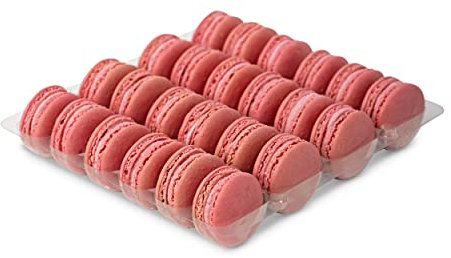 Raspberry Macaron Tray by Mademoiselle Macaron - Tray of 24 Raspberry Macarons