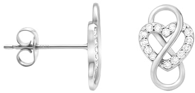 SOFIA MILANI - Pendientes para Mujeres en Plata de Ley 925 - con Circonitas - Pendientes de Corazón Infinito - 20909