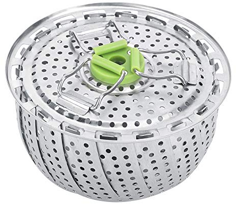 Cesta para Vaporera Plegable para Verduras, Cestas para Vaporera para Verduras, Rejilla para Vaporera Plegable de Acero Inoxidable Expandible para Olla en Olla para Olla a Presión