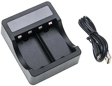 vhbw Dual-Ladegerät kompatibel mit Microsoft Xbox One Controller, Elite Controller Akku - Ladestation inkl. Micro USB-Kabel