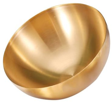 DOITOOL Cuencos De Sopa De Acero Inoxidable Para Ensalada, Cuencos Dorados De Pasta, Cuenco De Mezcla De Cereales, Cuenco Coreano Bibibimbap, Cuenco Para Arroz, Helado, Aperitivos, Dorado, 20 cm