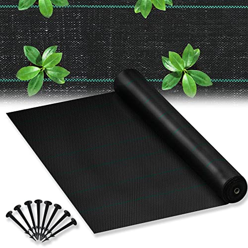Froadp 50㎡ Gartenvliese 100g/㎡ PP Unkrautflies UV-Stabilität Unkrautfließ Wasserdurchlässig Unkrautvlies Reißfestes Sandkastenvlies Unkrautmatten Faltbare Pflanzfolie für Garten & Hochbeet(2x25m)