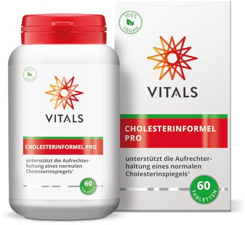 Vitals - Cholesterinformel Pro 60 Tabletten mit Berberin. Unterstützt normalen Cholesterinspiegel, 100% vegan.