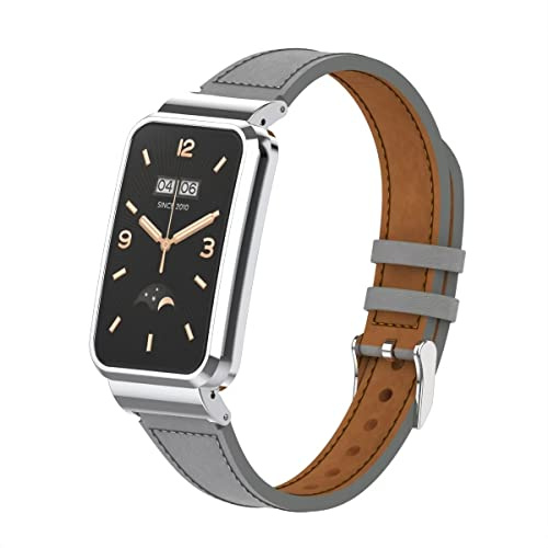 nuosiweilang Armband Kompatibel mit Xiaomi Smart Band 7 Pro Armband Ersatzband Lederarmband Uhrenarmband Zubehör für Mi Band 7pro Smartwatch Männer und Frauen
